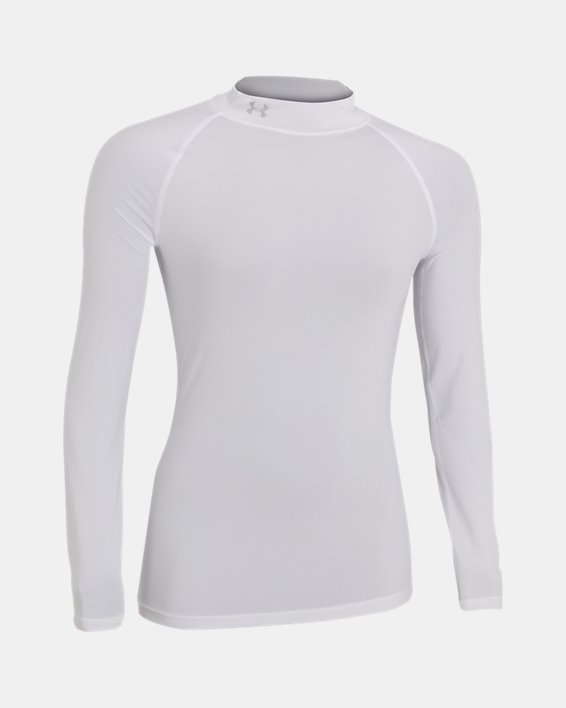 Women's HeatGear® Compression Mock Long Sleeve in White image number 5